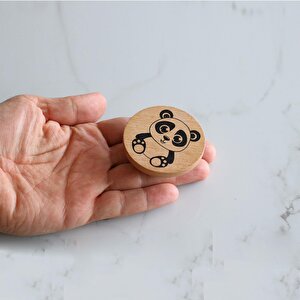 Ahşap Düğme Desenli Kulp Tek Vidalı Çekmece Mutfak Mobilya Dolabı Dolap Kulpu Kulbu Kulpları