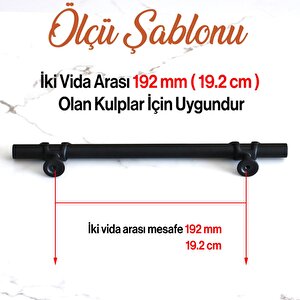 Metal Kulp 192 Mm-19.2 Cm Mobilya Mutfak Çekmece Dolabı Dolap Kulpları Kulbu Kulpu Siyah