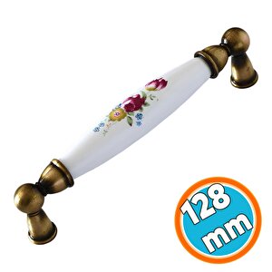Porselen Antik Sarı 128 Mm Mobilya Mutfak Kulp Çekmece Dolap Kulplar Kulpu Kulbu