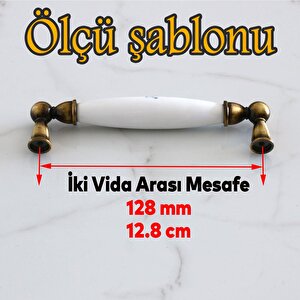 Porselen Antik Sarı 128 Mm Mobilya Mutfak Kulp Çekmece Dolap Kulplar Kulpu Kulbu