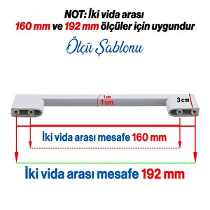 (sert Plasti̇k) Beyaz Mobilya Mutfak Çekmece Dolabı Dolap Kulbu Kulpu Kulpları 10 Adet 192 Mm