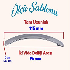 Mobilya Mutfak Dolabı Çekmece Dolap Kulpları Düz Metal Kulp Kulbu Kulpu Krom (96 Mm-9.6 Cm)