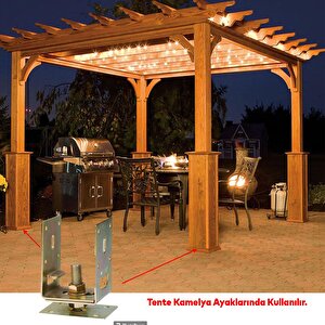 Pergola Ayak Ayarlanabilir 7-12 Cm Arası Tente Sundurma Kamelya Çardak Ahşap Profil Metal