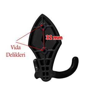 Mobilya Askı Askılık Sert Plastik Siyah Vestiyer Duvar Askısı Dolap Elbise Askılığı