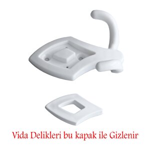 Mobilya Askı Askılık Sert Plastik Beyaz Vestiyer Duvar Askısı Dolap Elbise Askılığı