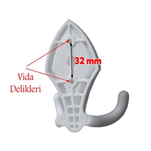Mobilya Askı Askılık Sert Plastik Beyaz Vestiyer Duvar Askısı Dolap Elbise Askılığı