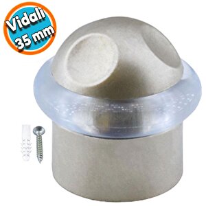 Kapı Stoperi Kapı Altı Durdurucu Tutucu Tamponu Silikonlu Contalı Stopu Vidalı Saten 35 Mm