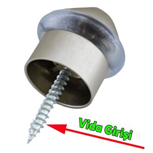 Kapı Stoperi Kapı Altı Durdurucu Tutucu Tamponu Silikonlu Contalı Stopu Vidalı Saten 35 Mm