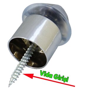 Kapı Stoperi Kapı  Altı Durdurucu Tutucu Tamponu Silikonlu Contalı Stopu Vidalı Parlak Krom 50 Mm