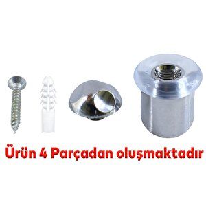 Kapı Stoperi Kapı  Altı Durdurucu Tutucu Tamponu Silikonlu Contalı Stopu Vidalı Parlak Krom 50 Mm