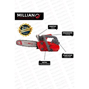 6.2 Hp Çelik Şanzıman Mini Benzinli Testere Ağaç Odun Dal Budama Ve Kesme Testeresi Hızar Motoru