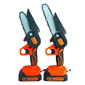 58 V 5 Ah 10-15cm Uzun - Kısa Pala Ve Zincir 2x Akü Çantalı Şarjlı Dal Kesme Budama Testere Makine