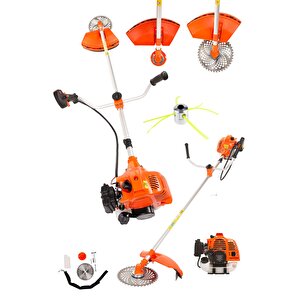 10.5 Hp Yan Tipi Benzinli Motorlu Ot Çalı Çim Biçme Makinesi Tırpan Çiftli Örümcek Başlık