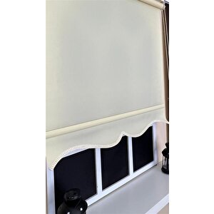 Düz Krem Stor Perde Etek Dilimli Stb--5302 130x260 cm