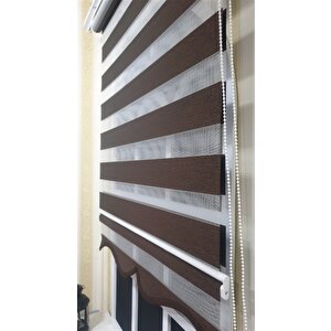 Zebra Stor Perde Koyu Kahve Etek Dilimli St 034