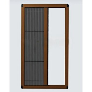 Pi̇leli̇ Pli̇se Sürgülü Akordi̇yon Katlanir Pencere Si̇nekli̇ği̇ ( Kahverengi̇ -meşe-  Renk)