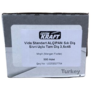 Çetin Kraft Alçıpan Sık Diş Sivri Uç 3.5x45 500 Lü