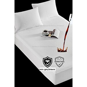 Soft 3d Çiçek Desen Sıvı Geçirmez Yatak Koruyucu Alez Set (yastik Kilifli) 90x190 cm