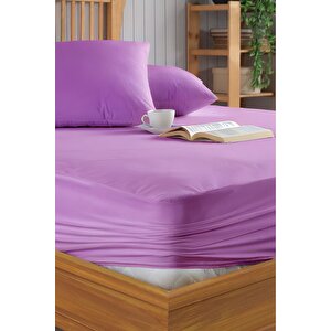 Lila Alez Mikro Fitted Su Sıvı Geçirmez Yatak Koruyucu Alez 120x200 cm