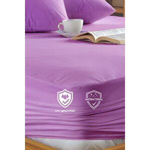 Lila Alez Mikro Fitted Su Sıvı Geçirmez Yatak Koruyucu Alez 120x200 cm