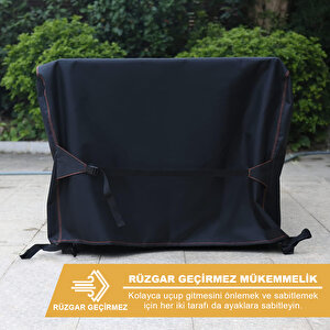 Bahçe Mobilyası Örtüsü, 200-160-74cm, Ağır Hizmet Oxford Kumaş, Su Geçirmez, Dış Mekan Veranda Masa Örtüsü, Havalandırmalı Masa Ve Sandalye Koruma Kılıfı Siyah
