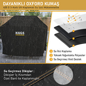 Bbq Mangal Örtüsü, Gazlı, Kömürlü Grill Koruma Brandası, Su Geçirmez, Outdoor Dış Mekan Barbekü Mangal Kılıfı - 120-60-120 Cm L
