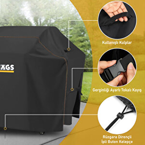 Bbq Mangal Örtüsü, Gazlı, Kömürlü Grill Koruma Brandası, Su Geçirmez, Outdoor Dış Mekan Barbekü Mangal Kılıfı - 105-49-102 Cm