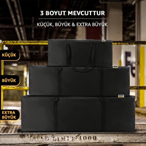 Taşıma Çantası, Fermuarlı Dayanıklı Seyahat Spor, Kamp Malzemeleri Saklama Çantası, Hurç, Valiz, 195l Extra Büyük Boy - Siyah 2XL