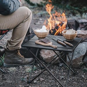 Full Alüminyum Katlanır Kamp Masası, Piknik, Bbq, Balıkçılık, Avcılık, Plaj, Hiking Için Kolay Taşınabilir Kompakt Outdoor Ultra Hafif Kamp Masası Small - Gümüş