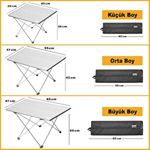 Full Alüminyum Katlanır Kamp Masası, Piknik, Bbq, Balıkçılık, Avcılık, Plaj, Hiking Için Kolay Taşınabilir Kompakt Outdoor Ultra Hafif Kamp Masası Small - Siyah