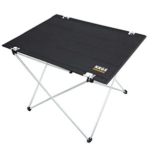 Ultralight Katlanır Kamp Masası, Piknik, Bbq, Balıkçılık, Avcılık, Plaj, Hiking Için Taşınabilir Kompakt Roll Up Outdoor Kamp Masası Large - Siyah Siyah
