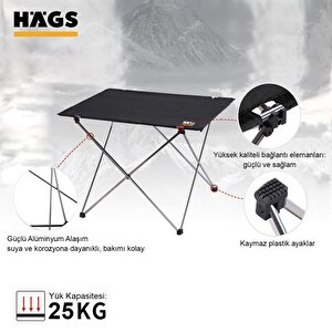 Ultralight Katlanır Kamp Masası, Piknik, Bbq, Balıkçılık, Avcılık, Plaj, Hiking Için Taşınabilir Kompakt Roll Up Outdoor Kamp Masası Large - Siyah Siyah