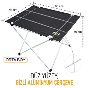 Ultralight Katlanır Kamp Masası, Piknik, Bbq, Balıkçılık, Avcılık, Plaj, Hiking Için Taşınabilir Kompakt Roll Up Outdoor Kamp Masası Medium - Gri Gri