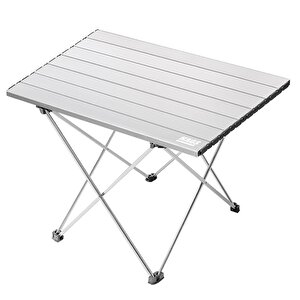 Full Alüminyum Katlanır Kamp Masası, Piknik, Bbq, Balıkçılık, Avcılık, Plaj, Hiking Için Kolay Taşınabilir Kompakt Outdoor Ultra Hafif Kamp Masası Medium - Gümüş Gümüş