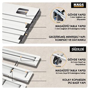 Full Alüminyum Katlanır Kamp Masası, Piknik, Bbq, Balıkçılık, Avcılık, Plaj, Hiking Için Kolay Taşınabilir Kompakt Outdoor Ultra Hafif Kamp Masası Medium - Gümüş Gümüş