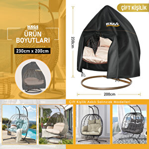 Bahçe Salıncağı Örtüsü,hamak Sandalye Dış Mekan Su Geçirmez Mobilyası Koruyucu Örtü - Çift Kişilik, 230 X 200cm 300x230 cm