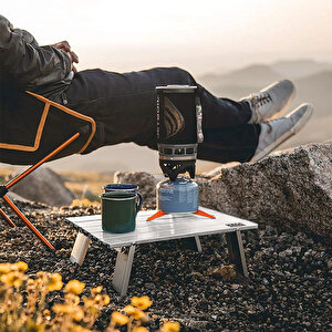 Portatif Küçük Masa Alüminyum Ultra Hafif Katlanır Mini Masa - Plaj, Piknik, Kamp, Balıkçı, Outdoor Küçük Sehpa Masa - Gümüş