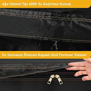 Bahçe Mobilya Yastığı, Minderi Saklama Çantası Hurç, Yatak, Yorgan, Yastık Organizer, Düzenleyici, Depolama Hurcu, Çantası, Extra Büyük Battal Boy - 725 Lt Siyah