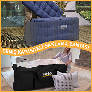 Bahçe Mobilya Yastığı, Minderi Saklama Çantası Hurç, Yatak, Yorgan, Yastık Organizer, Düzenleyici, Depolama Hurcu, Çantası, Extra Büyük Battal Boy - 725 Lt Siyah