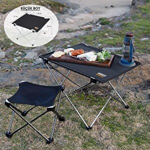 Ultralight Katlanır Kamp Masası, Piknik, Bbq, Balıkçılık, Avcılık, Plaj, Hiking Için Taşınabilir Kompakt Roll Up Outdoor Kamp Masası  Small - Gri