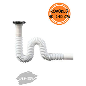 Körüklü Lavabo Sifonu - 45-145 Cm Ayarlanabilir Uzunluk