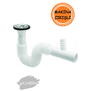 Çamaşır Ve Bulaşık Makinesi Çıkışlı Lavabo Sifonu - Körüklü, 35-75 Cm
