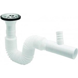 Wuvera Çamaşır Ve Bulaşık Makinesi Çıkışlı Lavabo Sifonu - Körüklü, 35-75 Cm