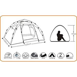 Wildland Mini Moon Nest 200 3 Mevsim 2 Kişilik Kamp Çadırı