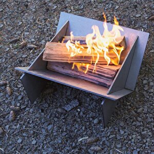 Fire Pit Portatif Ateş Çukuru Paslanmaz Çelik Krom Bbq Grill Izgaralı, Kamp Ateşi, Kolay Taşınabilir Odun Kömür Dış Mekan Outdoor Barbekü Mangal 38cm X44cm 60fp20sq-s Küçük Boy