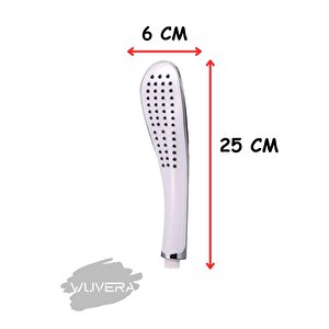 Wuvera Banyo Duş Başlığı Fiskiyesi Telefonu Oval Başlık Beyaz Duş Seti