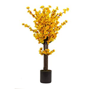 Gri Saksıda 100 Cm Sarı Bahardalı