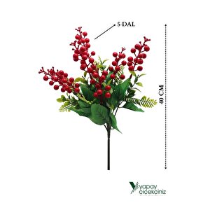 Yapay Yılbaşı Kokina Demeti 5 Dal 40 Cm