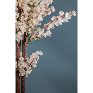 Gri Saksıda 100 Cm Beyaz Bahar Dalı