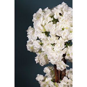 Beyaz Saksıda 100 Cm Luks Bahar Dalı Ağacı